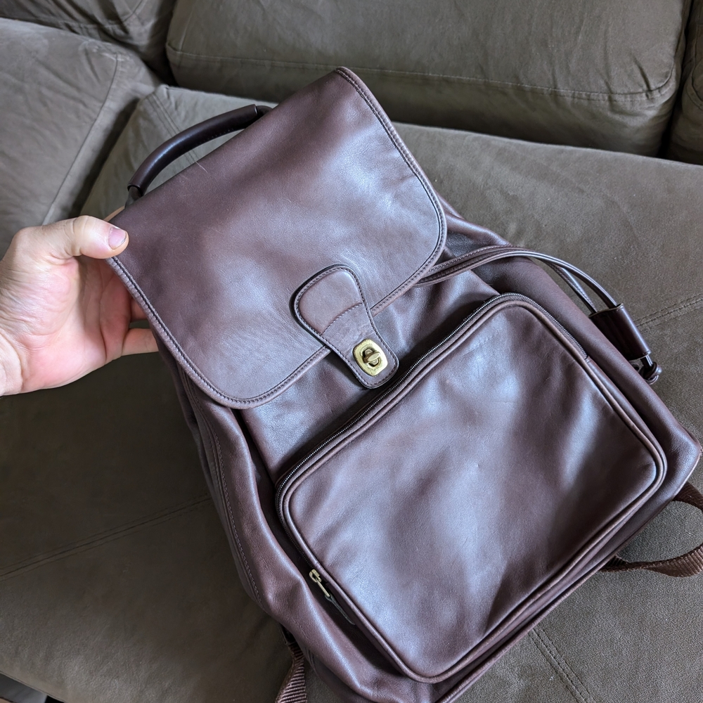 Brown Leather Men's Backpack